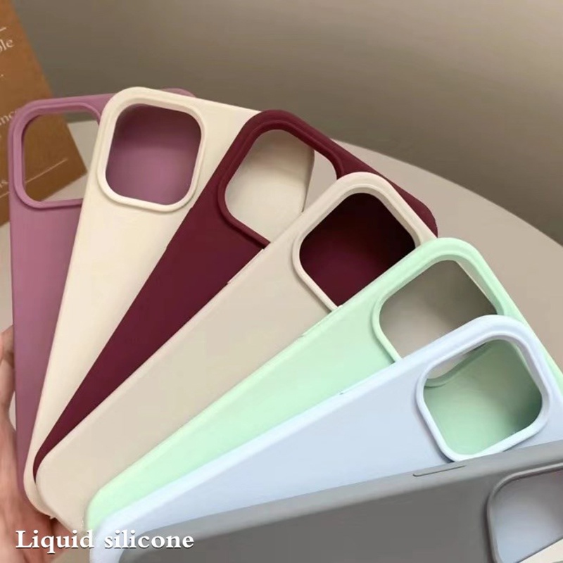 Ốp Điện Thoại Silicone Dạng Lỏng Chống Trượt Chống Sốc Nhiều Màu Sắc Cho iPhone 13 Pro Max 12 11