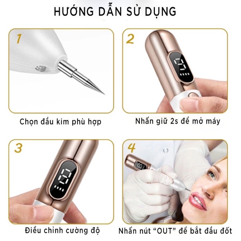Máy Đốt Nốt Ruồi, Tẩy Nốt Ruồi, Đốt Mụn Thịt, Nám, Tàn Nhang 9 Cấp Độ DZ-01 Thế Hệ Mới 2022