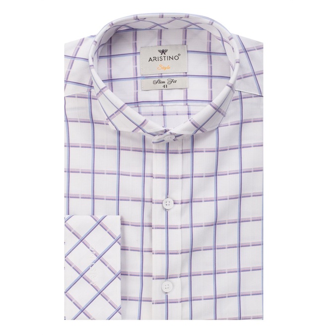 Áo sơ mi dài tay Aristino cổ độc đáo gọn gàng, sợi tre kháng khuẩn, from slim ALS61108