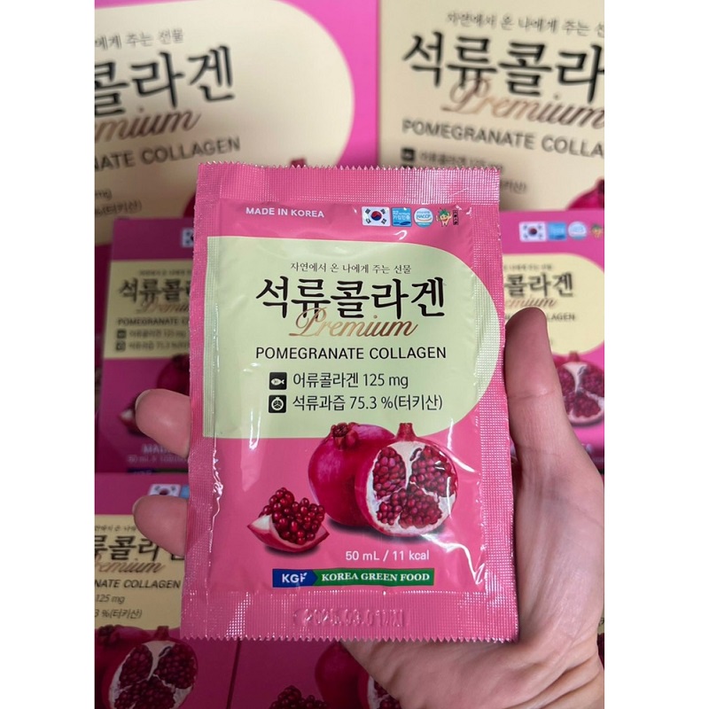 Nước Uống Collagen Phạm Hà Cosmetic - Nước Ép Collagen Lựu KGF Hàn Quốc- hộp 60 gói x 50ml