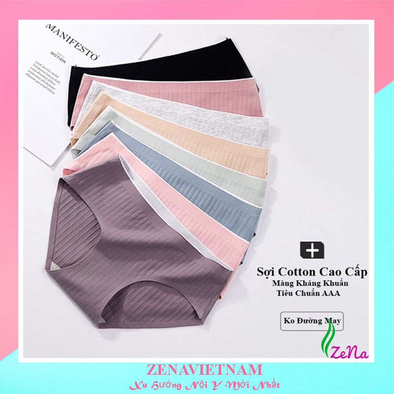 Quần lót cotton gân tăm không đường may kháng khuẩn ZE005 | BigBuy360 - bigbuy360.vn