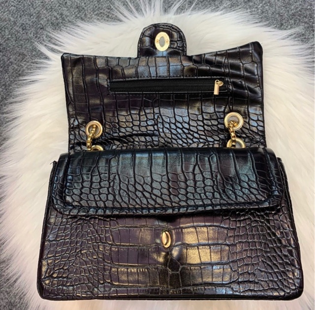 Túi CN 2 nắp vân rắn