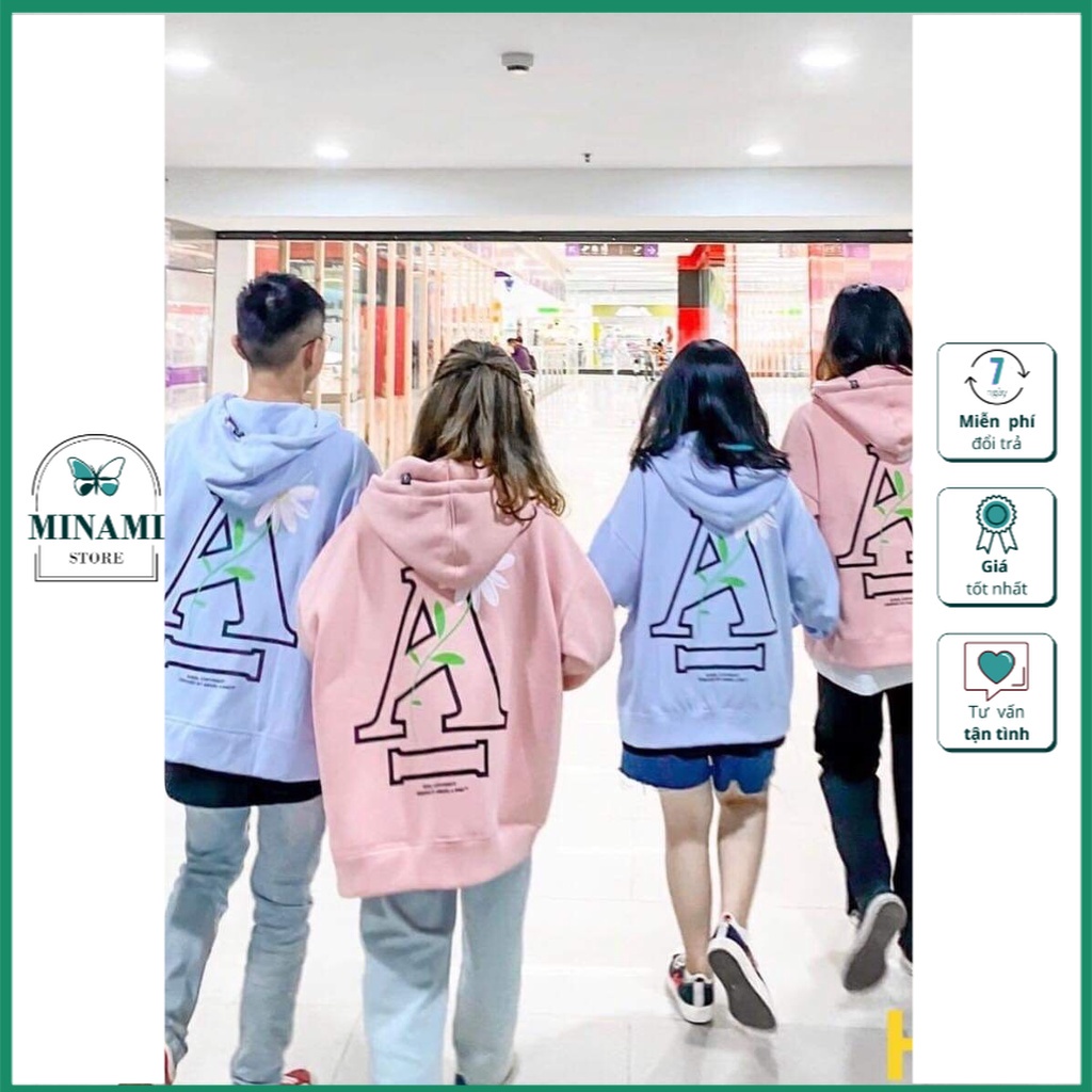 Áo Nỉ Nam Nữ Unisex Hình Chữ A Và Hoa Cúc SP000755 MINAMI STORE
