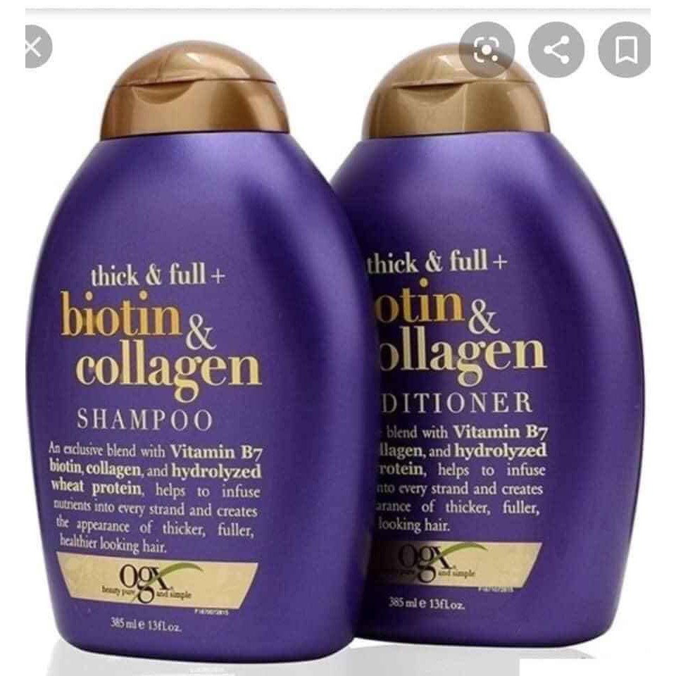 Cặp dầu gội xả Biotin màu Tím kích thích mọc tóc 385ml- Hàng Anh