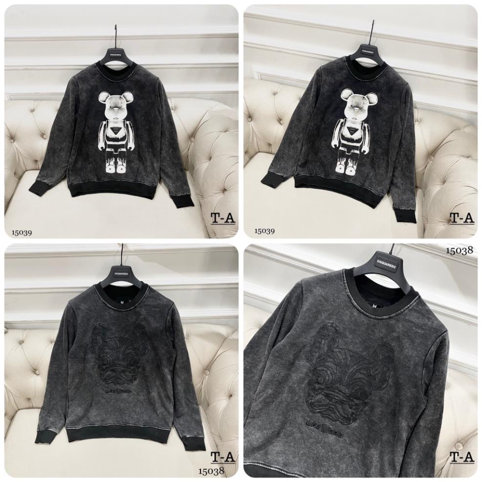 Áo Sweater Nam Chất Loang In Hình Gấu Bear Brick Siêu Đẹp - Áo Thun Dài Tay Thêu Hình Gấu Cực Xịn