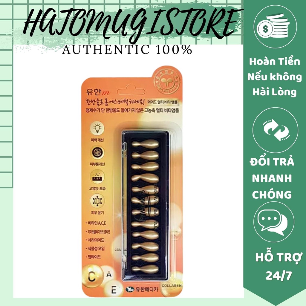 Vỉ collagen tươi Hàn Quốc dưỡng da trắng hồng, căng bóng (Vỉ 12 viên)