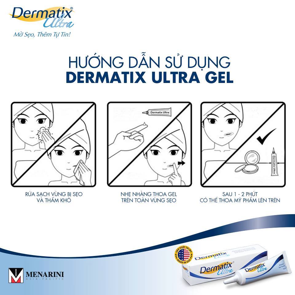 Kem làm mờ sẹo Dermatix Ultra cải thiện Thẹo từ Mỹ - tặng mặt nạ dưỡng da laikou (gói 3gr)