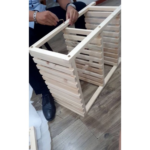 Kệ gỗ đa năng 3 tầng ♥️Size 75x55x30cm♥️ Để được bình nước 10L và lò vi sóng