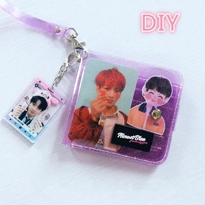 Ví đựng thẻ bằng nhựa trong suốt PVC dành cho người hâm mộ nhóm nhạc KPOP BTS/ EXO/ Blackpink