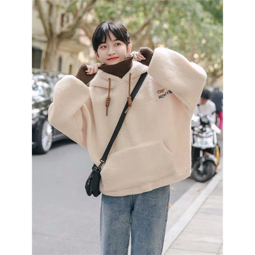 ÁO HOODIE LÔNG CỪU PHỐI LEN (L13) | BigBuy360 - bigbuy360.vn