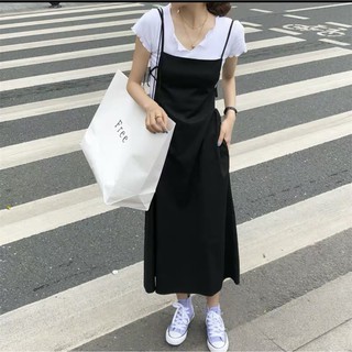 Set áo thun yếm dây đen siêu xinh siêu chất