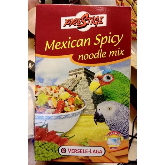 MEXICAN SPICY NOODLE Mix đậu xanh ,ớt tươi và carrot dành cho vẹt gói 40gr