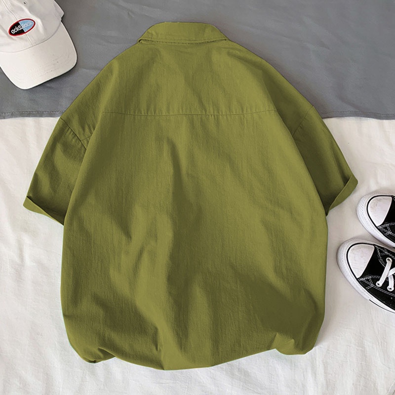 Áo Sơ Mi Tay Ngắn Màu Sắc Đơn Giản Thời Trang Mùa Hè Theo Phong Cách Hàn Quốc Cho Nữ