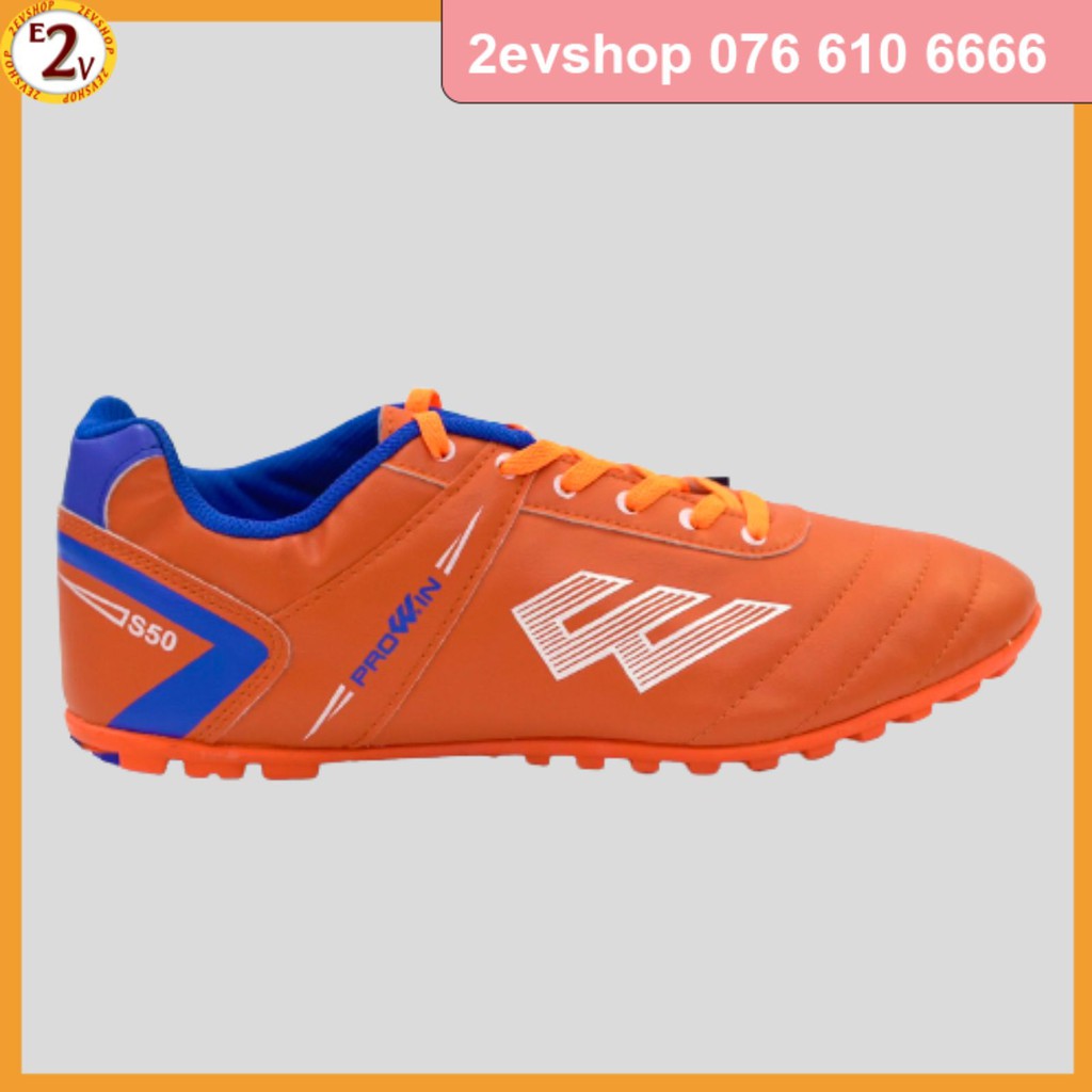 Giày đá bóng thể thao nam Prowin S50 Cam, giày đá banh cỏ nhân tạo chất lượng - 2EVSHOP