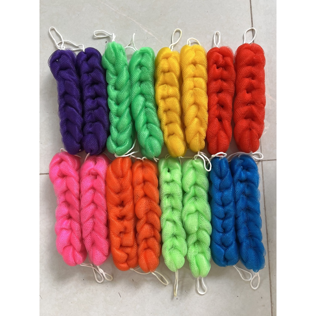 Bông tắm dài lưới cao cấp tạo bọt mềm mịn size 30x5cm