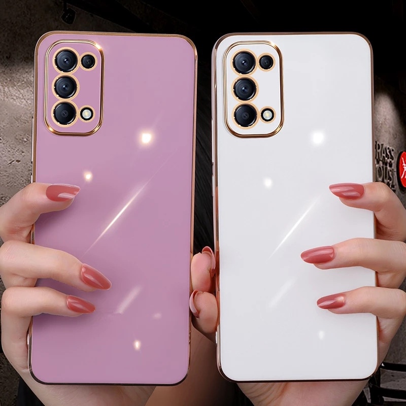 ốp lưng điện thoại mạ sang trọng tương thích Cho Oppo A94 A53 2020 A32 A12 A5 2020 A9 2020 A11K A91 A52 A15 A15S Reno5 Pro Reno6 Pro Ốp mềm silicon TPU trong suốt case