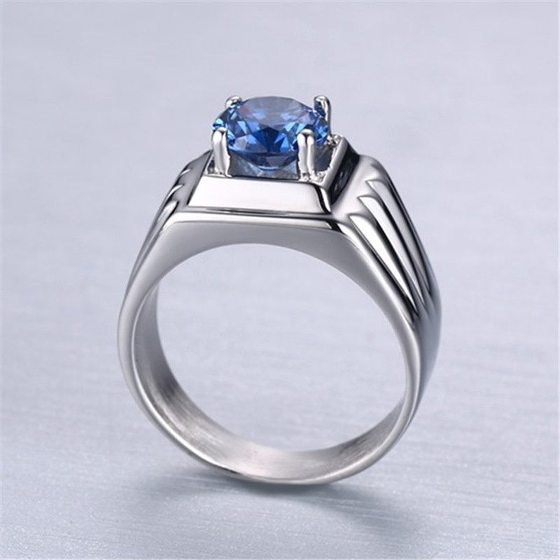 Nhẫn Đính Hôn Đính Đá Zircon Thời Trang Cho Nam