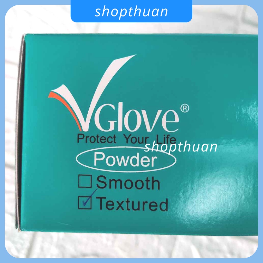 Găng Tay Vglove có bột nhám hộp 100 cái ( 50 đôi )