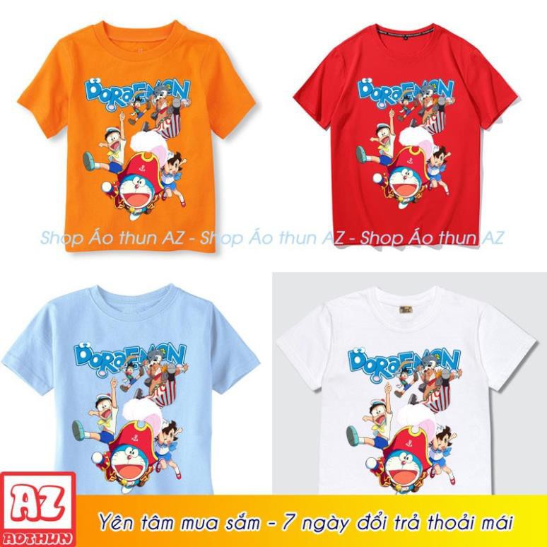 HOT- Áo thun Doremon trẻ em màu trắng đỏ cam xanh biển - Doraemon M2585 - hàng đẹp /uy tin chất lượng