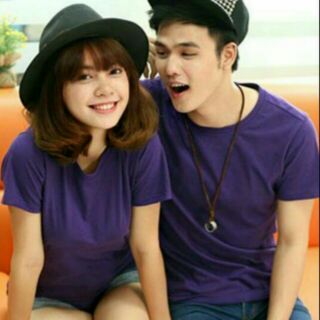Áo thun trơn màu tím huế