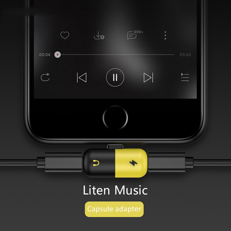 Đầu Chia Cổng Âm Thanh 2 Trong 1 Hình Viên Thuốc Cho Iphone Xs Xr
