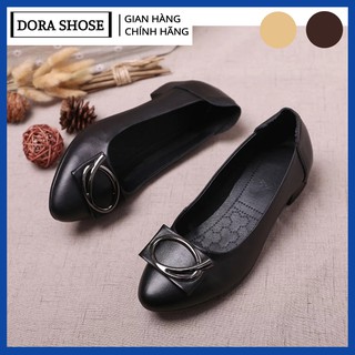 Giày búp bê nữ đế vuông 3cm dora bb04 - hàng vnxk da mềm cực kì êm chân