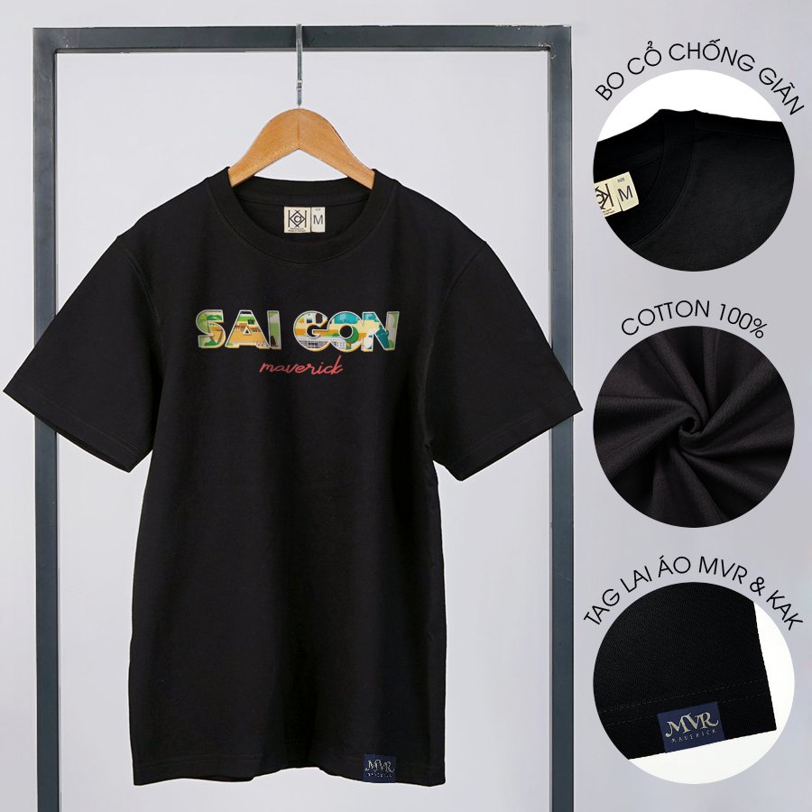 Áo thun nam nữ Sài gòn tee áo dễ thương MVR size rộng tee Mỹ KK4070