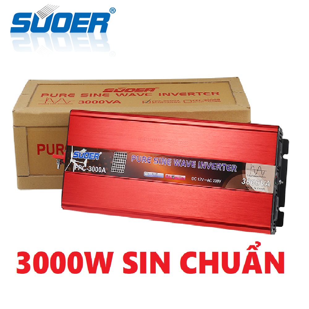 Bộ đổi điện sin chuẩn 3000w SUOER đúng công suất 12V sang 220v FPC - 3000A