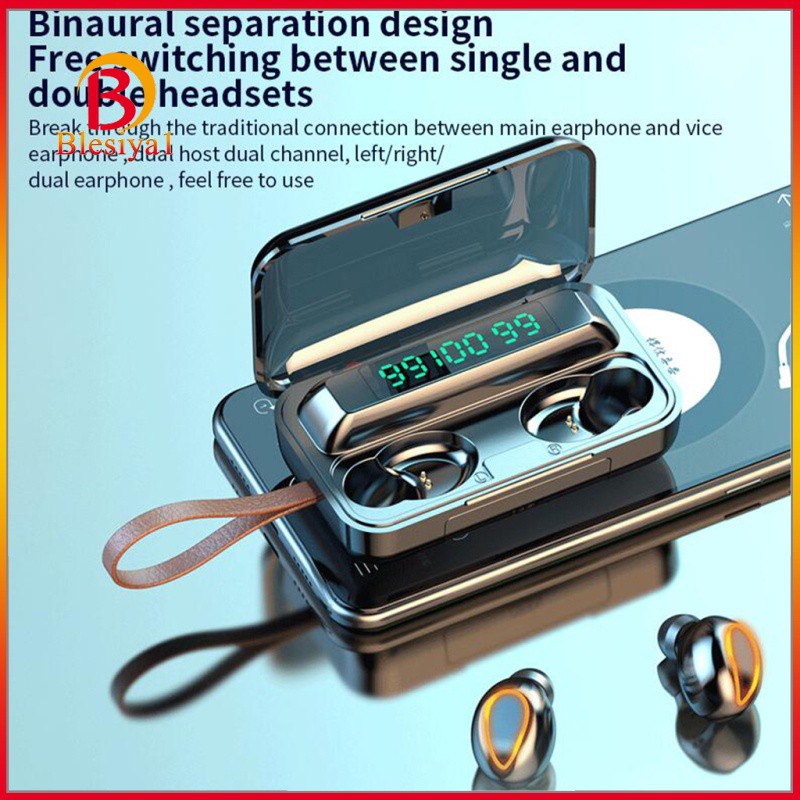 [BLESIYA1] Stylish Wireless Earbud with Microphone with Charging Box for Sports Cycling