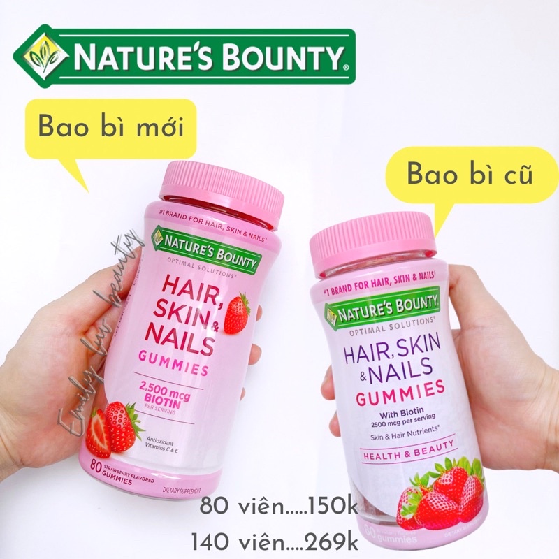 Kẹo đẹp tóc Nature's Bounty Hair Skin & Nails Gummies | Shopee Việt Nam