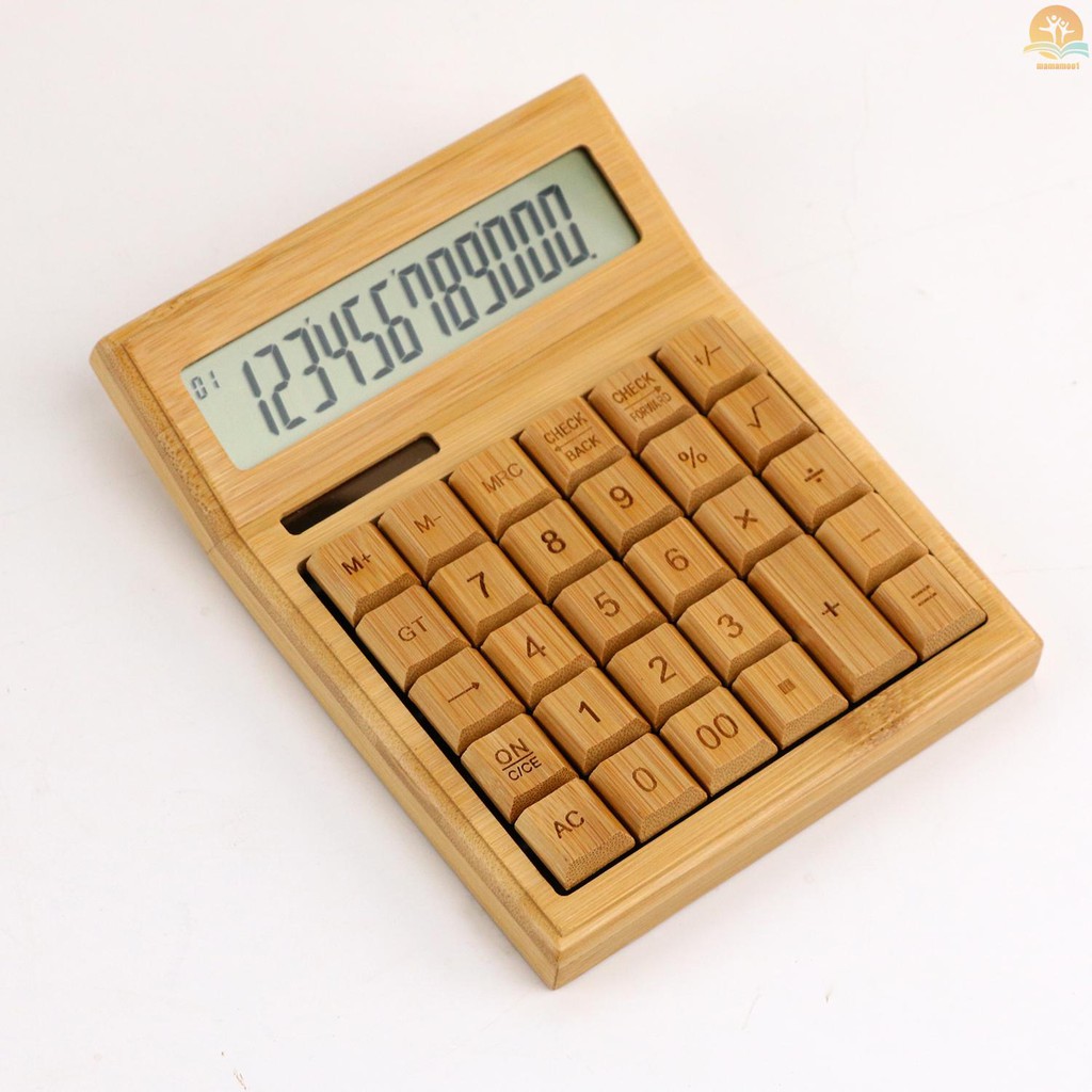 Máy Tính Bảng Bằng Gỗ Tre 12 Chữ Số Đa Năng Tiện Dụng