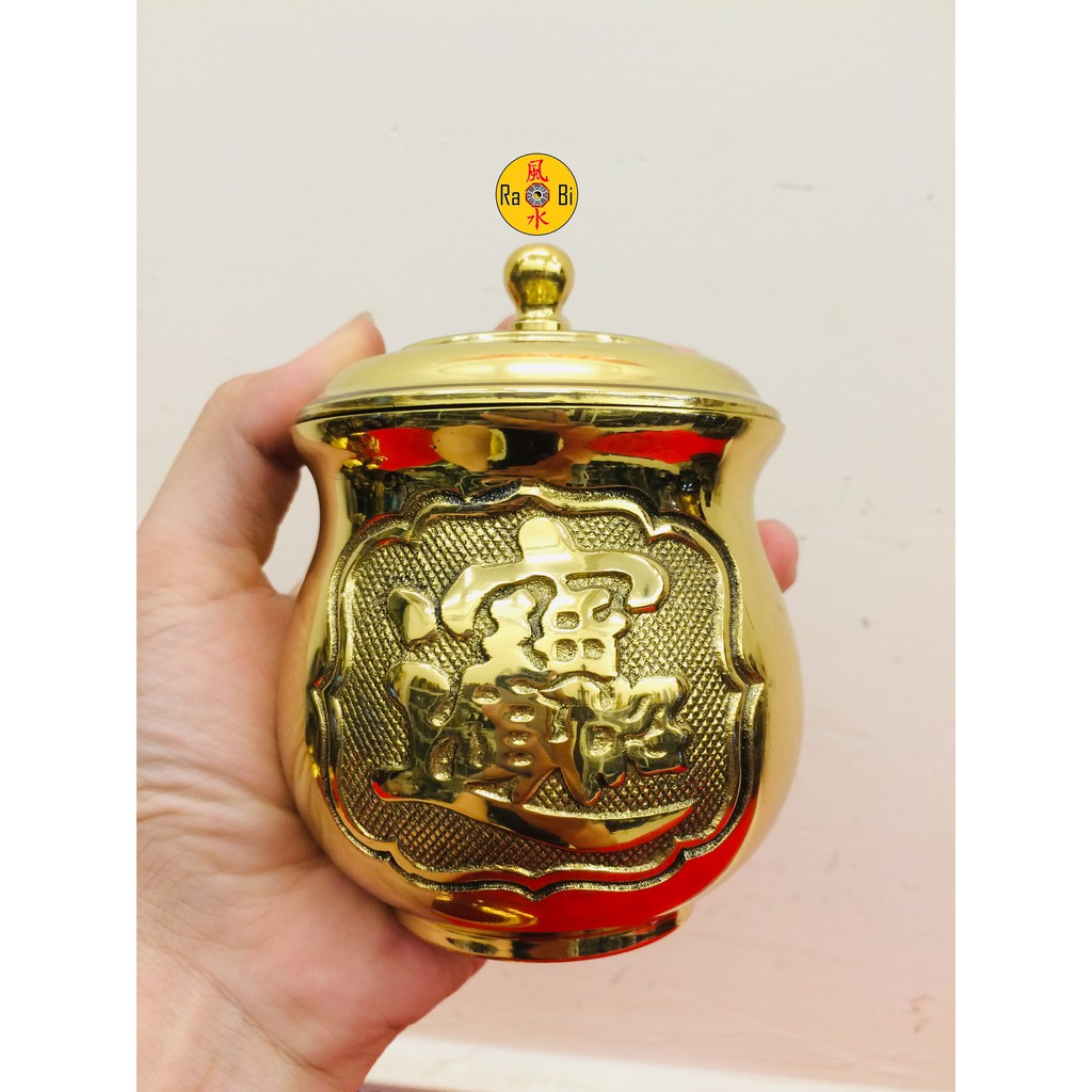 Đài nước trà - Ly có nắp 14cm - Vật Phẩm Đồng Vĩnh Tiến Chất Lượng Cao