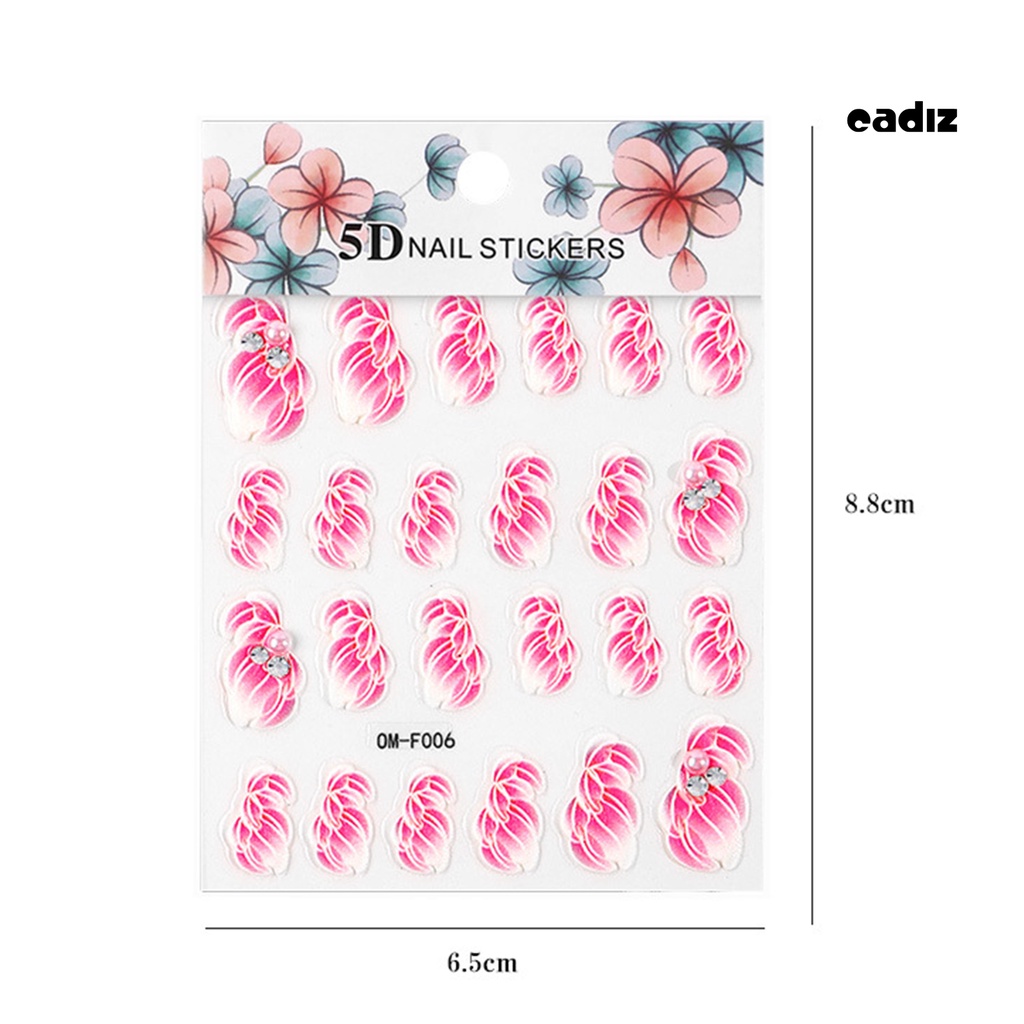 Miếng Dán Trang Trí Móng Tay Hình Hoa 5D DIY