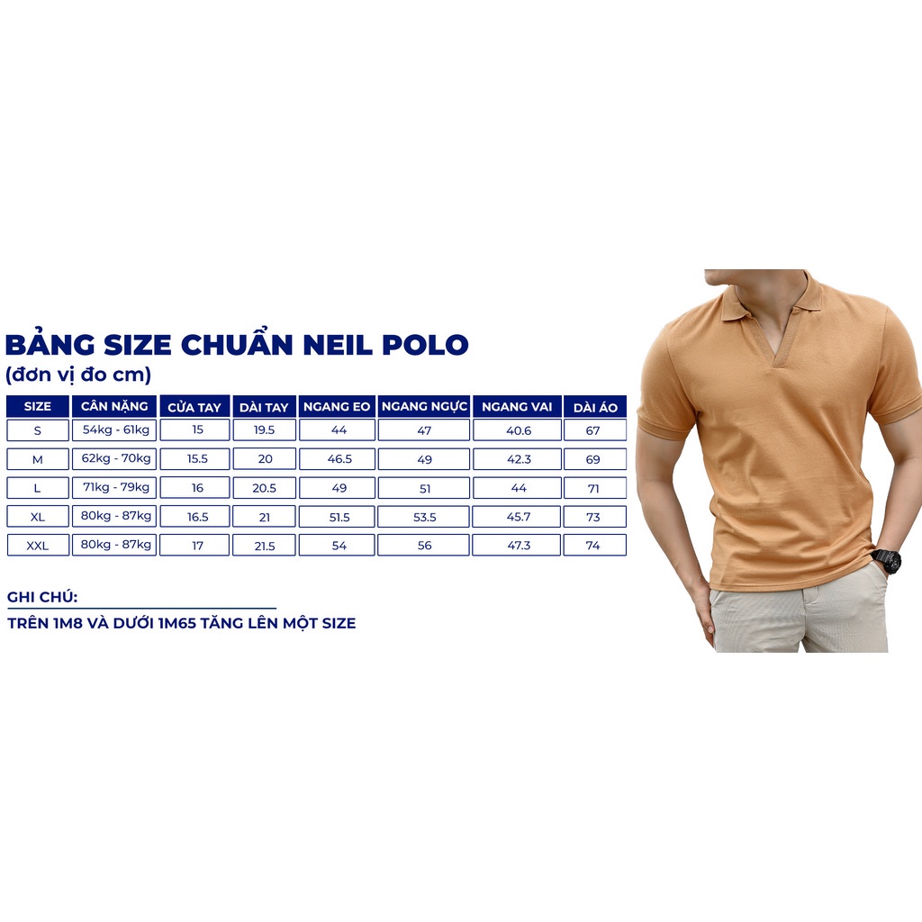 Áo Polo nam The GMEN Neil Polo thiết kế cổ chữ V đứng form, mềm mại, thoáng mát