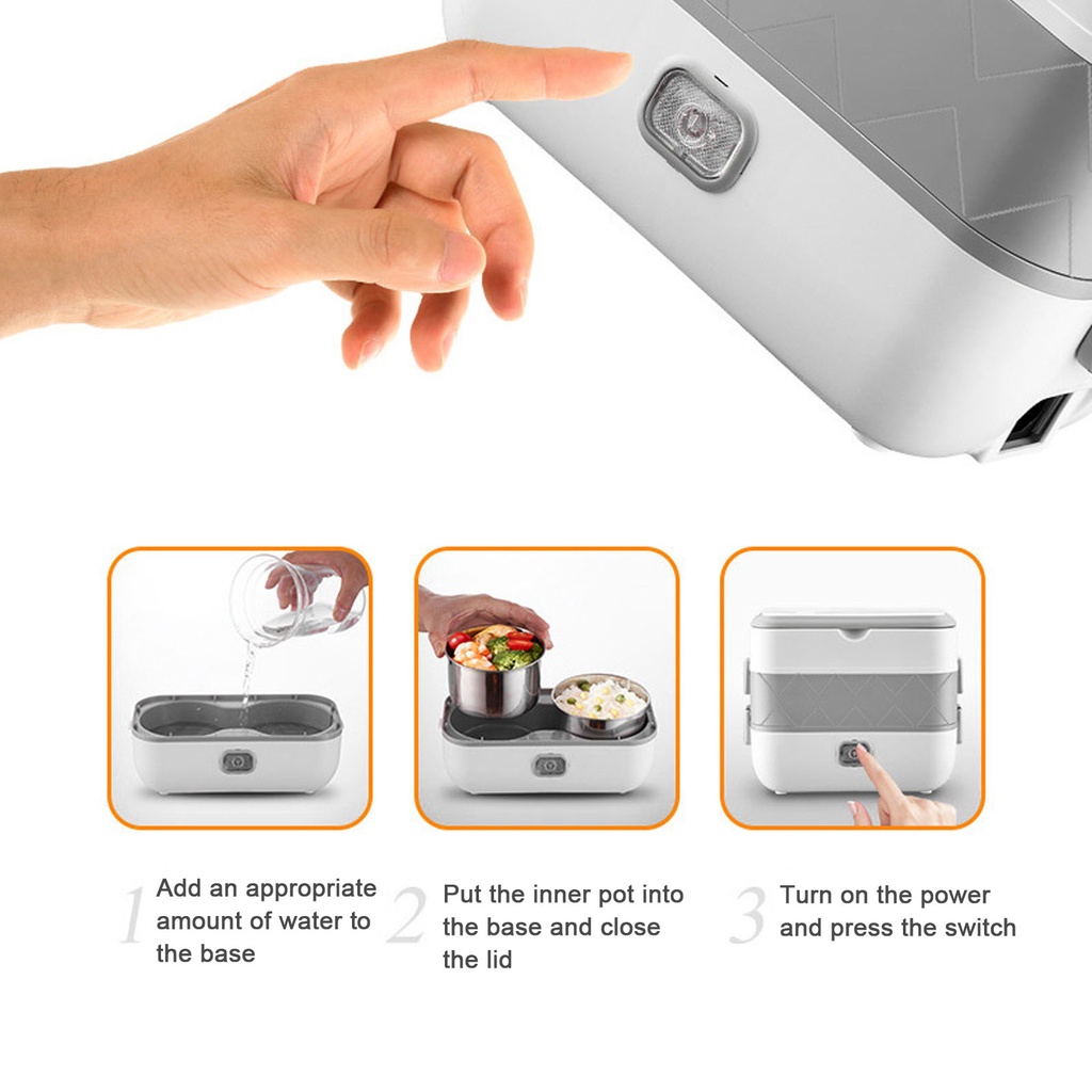 Oxygen072 Hộp Cơm Giữ Nhiệt Cắm Điện 2 Tầng , Hộp Cơm Văn Phòng Hâm Nóng Thức Ăn Hộp Đựng Cơm Trưa  200W Tiện Lợi