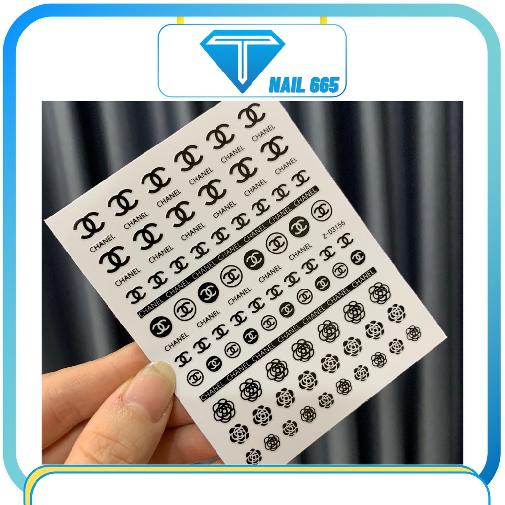 Sticker dán móng nail thương hiệu , Sticker logo thương hiệu trang trí móng tay