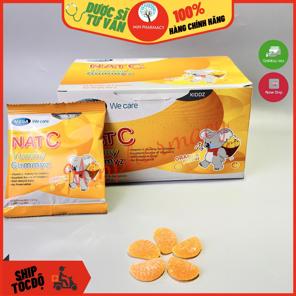 Kẹo Dẻo Nat C Yummy Gummyz MEGA Cho Bé gói 5 viên - Minpharmacy