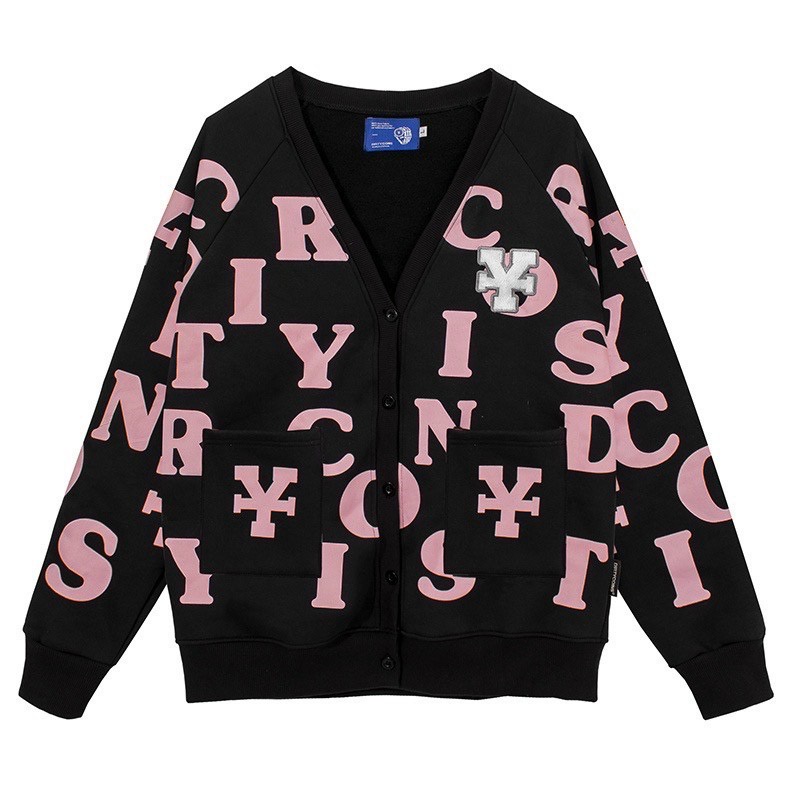 Áo khoác Cadigan in chữ kèm logo siêu chất, mẫu mới hang vnxk cực hot