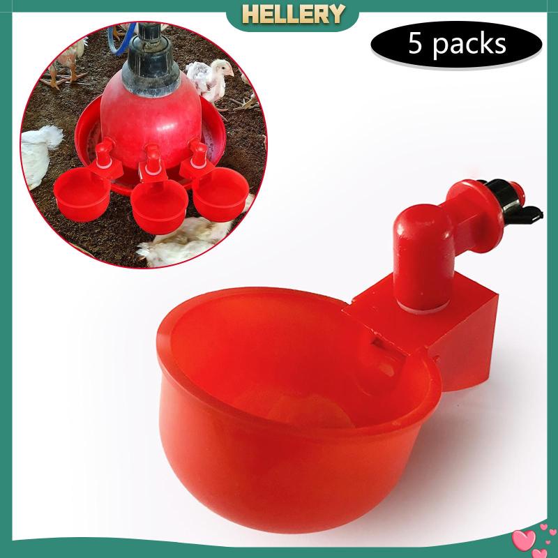 Set 5 Cốc Uống Nước Tự Động Bằng Nhựa Cho Gà