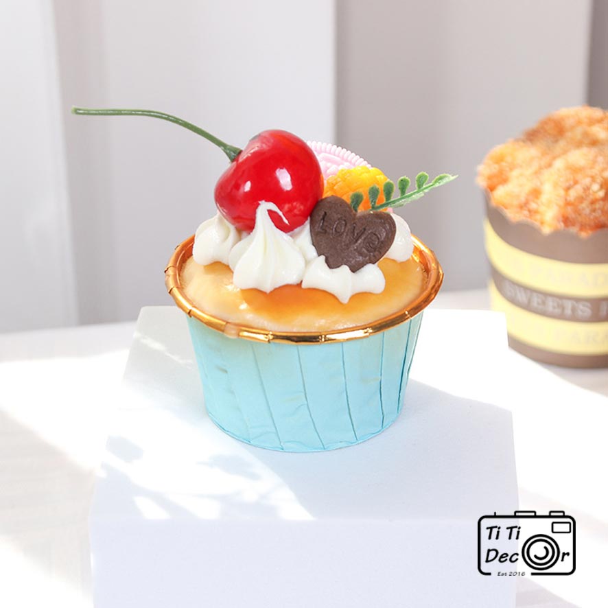 Squishy Bánh Cupcake Trái Cây TiTi Decor Mô Hình Bánh Cupcake Trang Trí Nhà Hàng, Decor Nhà Bếp, Đồ Chơi Squishy