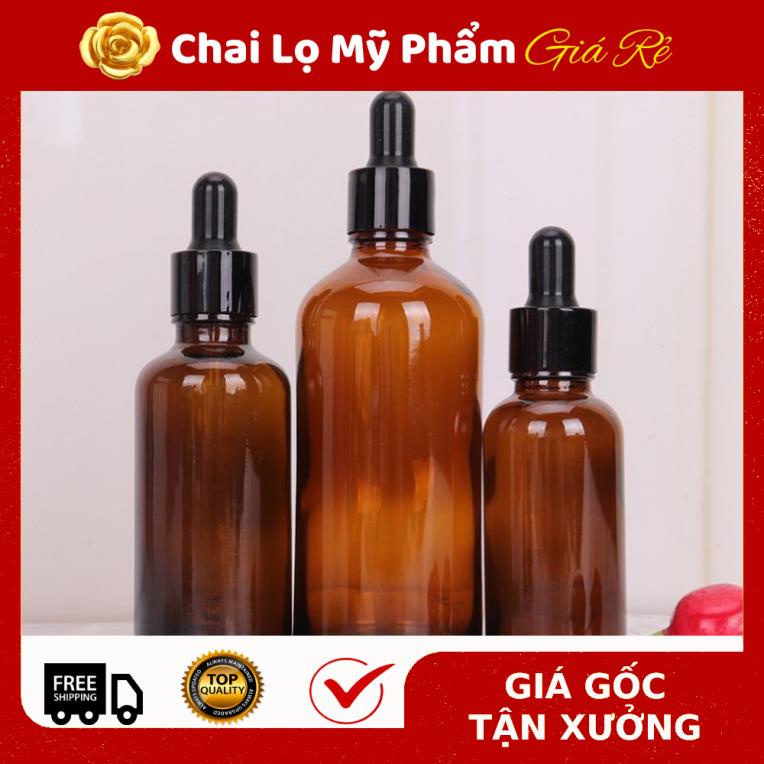 Lọ Chiết Serum ❤ RẺ VÔ ĐỊCH ❤ [30ml] Chai lọ đựng tinh dầu bóp giọt khoen đen , chai lọ chiết mỹ phẩm , phụ kiện du lịch