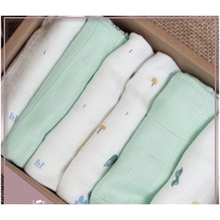 Set 10 khăn sữa sợi tre organic siêu mềm cho bé