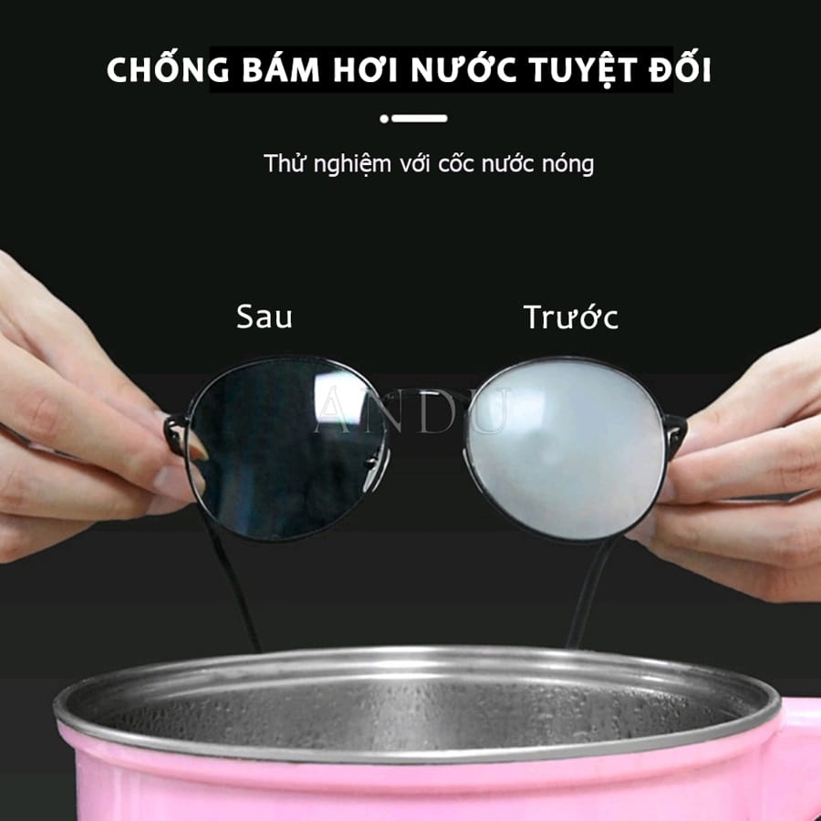 Hộp 100 Miếng Lau Kính Nano Chống Hơi Nước, Khăn Lau Kính Nano Chống Bán Hơi Nước, Bụi Bẩn Trên Kính, Điện Thoại