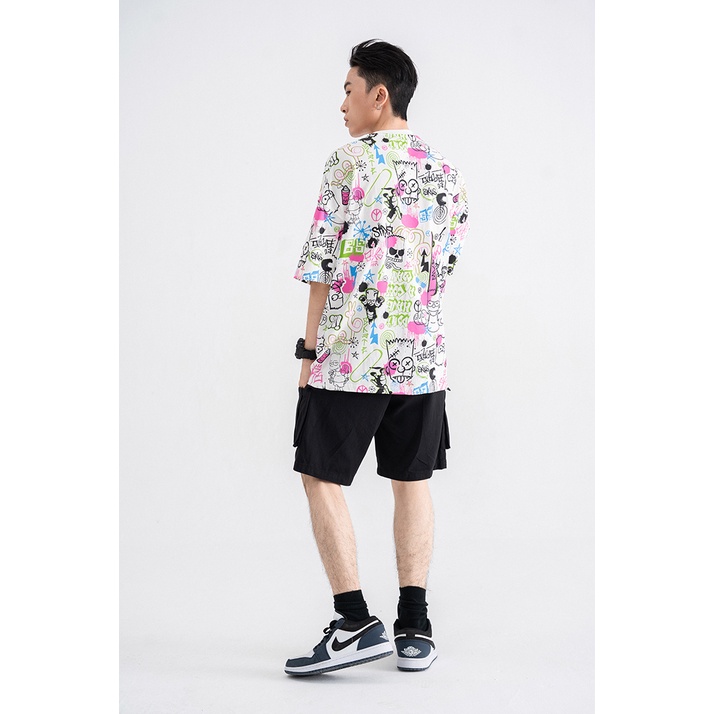 Áo Thun BOO Unisex Oversize Cotton In Tràn Graffiti The Simpsons BZL