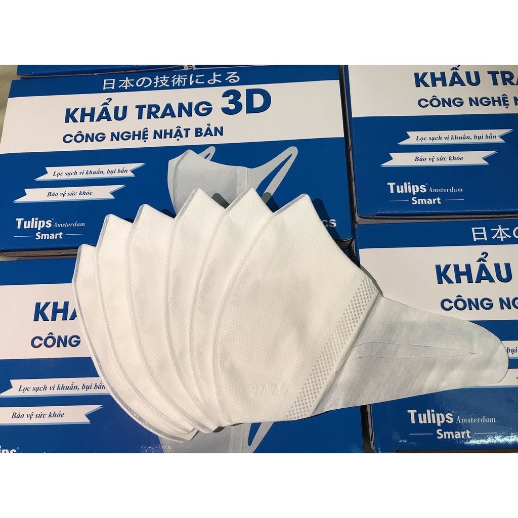 Khẩu Trang 3D Mask Tulips Size M Sử Dụng Công Nghệ Dập Nhật Bản