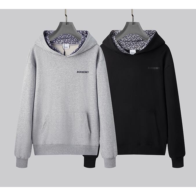 Áo Hoodie Cotton Unisex In Chữ Burberr Thời Trang