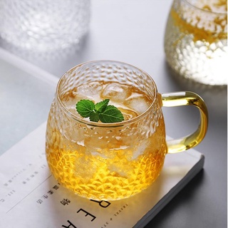 Cốc thủy tinh có quai cầm chịu nhiệt ly thủy tinh vân giọt nước