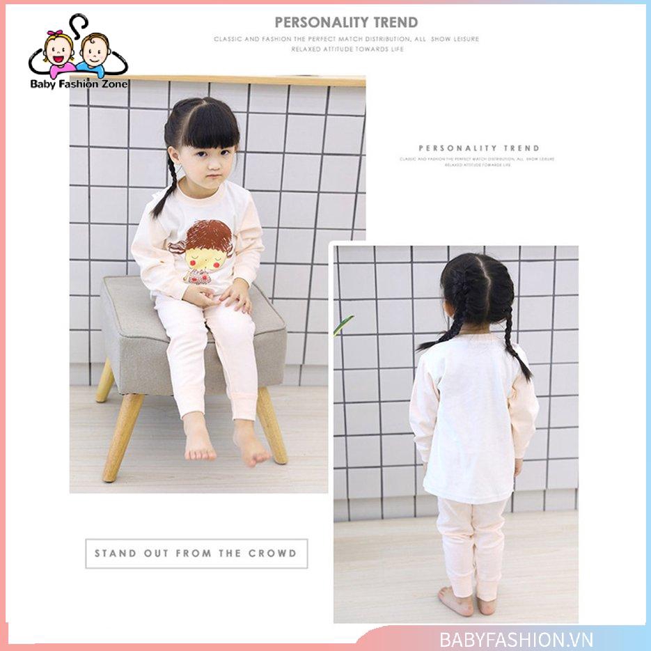 Bộ quần áo tay dài cotton mềm giữ ấm thời trang mùa đông cho trẻ em