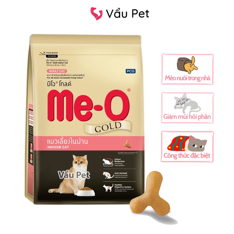 Thức ăn cho mèo Me-O Gold Indoor Cat 400g - Hạt cho mèo trưởng thành nuôi trong nhà giảm mùi hôi phân