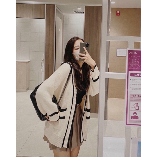 [Hàng QC] Áo cardigan len viền Quảng Châu siêu đẹp dày dặn phong cách Hàn Quốc, Áo khoác cadigan len chất đẹp